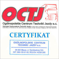 Certyfikat - Ogólnopolskie Centrum Techniki Jazdy
